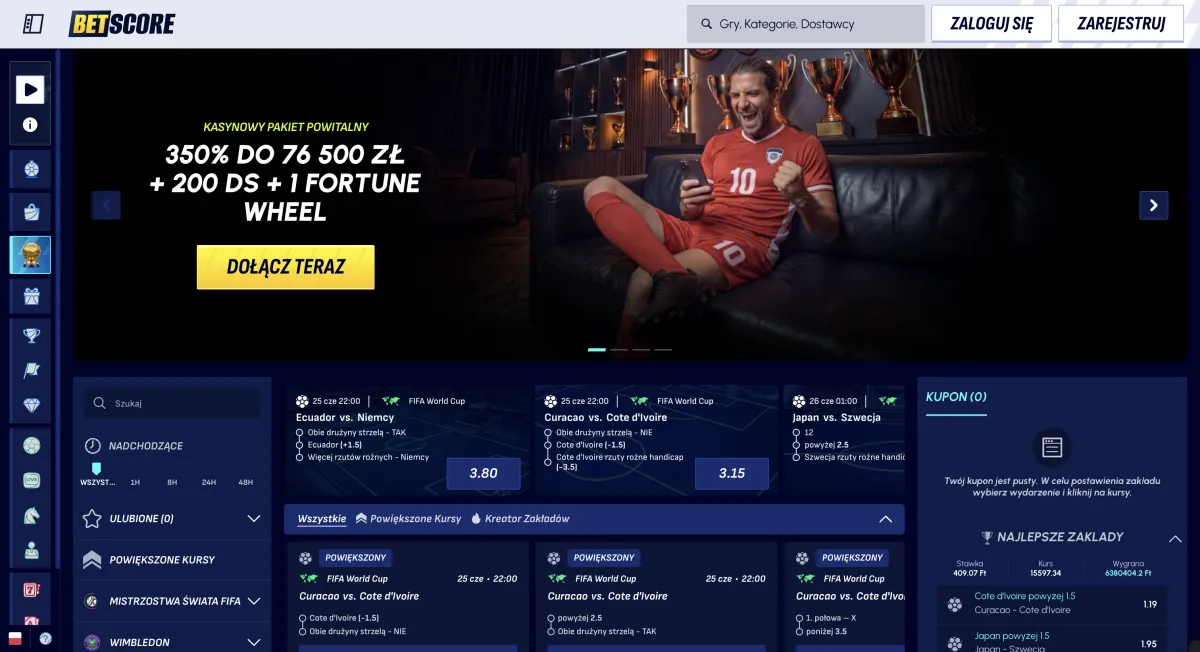 Zrzut ekranu kasyna Betscore - Wypłacalne Kasyna Internetowe nr 2