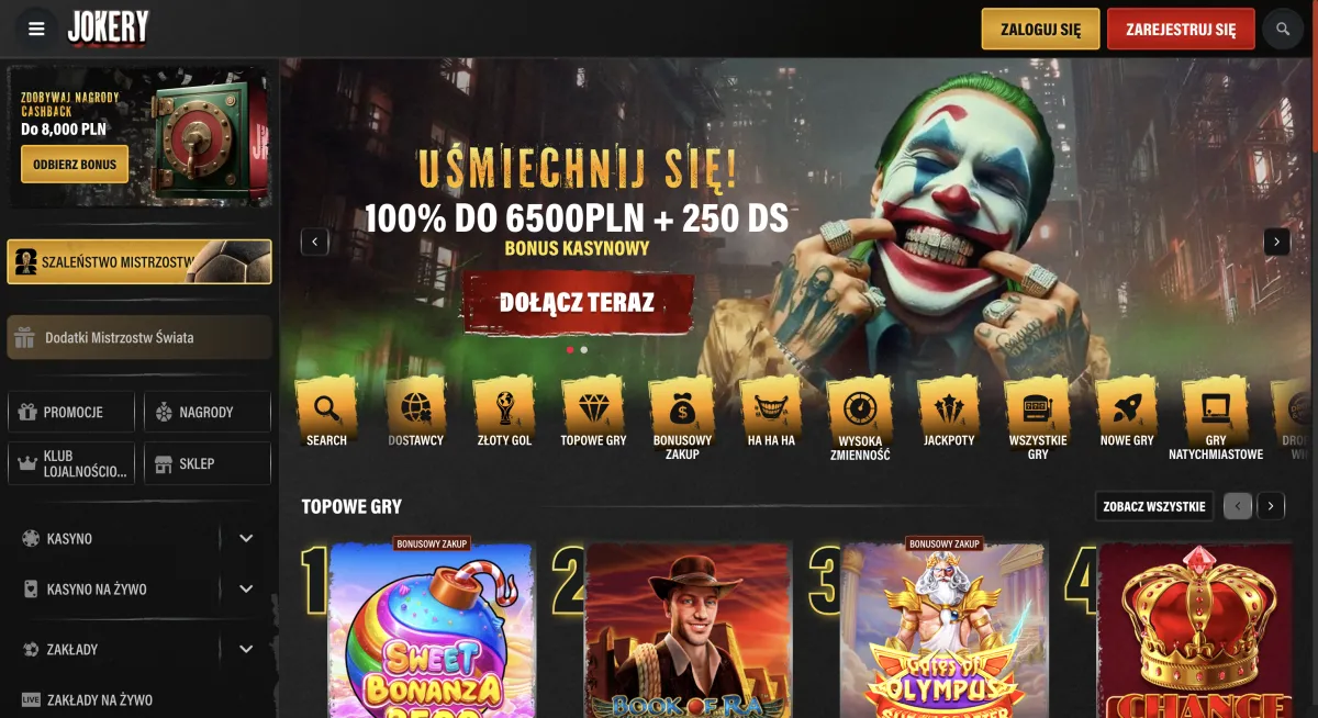 Zrzut ekranu kasyna Jokery - Wypłacalne Kasyna Internetowe nr 1