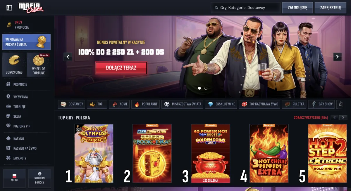 Zrzut ekranu kasyna Mafia Casino - Wypłacalne Kasyna Internetowe nr 4